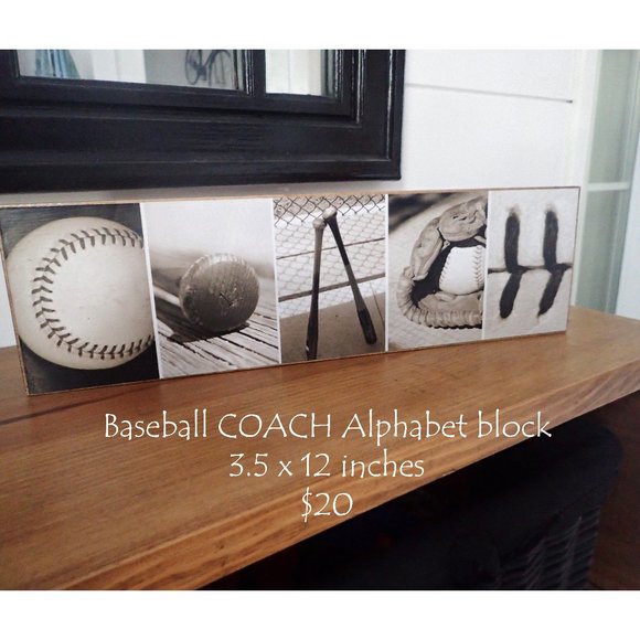 Baseball COACH Block Thank You Gift - Picture 3 of 4